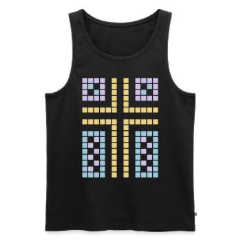 Cross Ornament - Men's Premium Organic Tank Top - black - Front - Michal (187cm)
