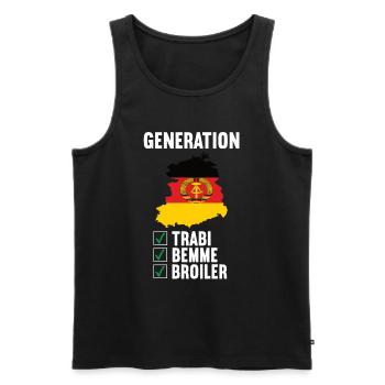 Generation Trabbi Bemme Broiler DDR Ddr-fernsehen - Männer Premium Bio Tank Top - Schwarz - Vorne - AI Model Male 178 light (178cm)