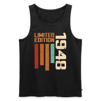 Vintage 1948 Retro 1948 Birthday Gift - Men's Premium Organic Tank Top - black - Front - AI Model Male 178 light (178cm)