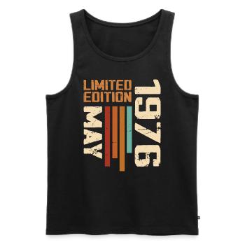 May 1976 Vintage Born In May 1976 Birthday - Men's Premium Organic Tank Top - black - Front - Michal (187cm)