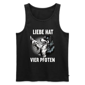 Liebe hat Vier Pfoten Australian Shepherd Aussie - Männer Premium Bio Tank Top - Schwarz - Vorne - Michal (187cm)