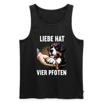 Liebe hat Vier Pfoten Berner Sennenhund Sennen - Männer Premium Bio Tank Top - Schwarz - Vorne - AI Model Male 178 light (178cm)