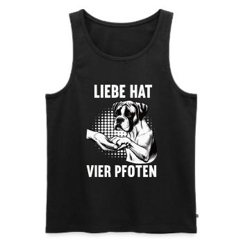 Liebe hat Vier Pfoten Boxer Boxerhalter Boxerhund - Männer Premium Bio Tank Top - Schwarz - Vorne - Michal (187cm)
