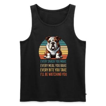 Every Snack you make English Bulldog Bully - Men's Premium Organic Tank Top - black - Front - Michal (187cm)