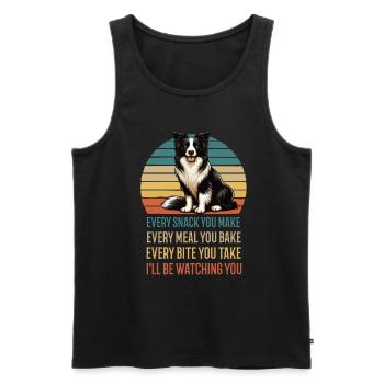 Chaque collation que vous préparez Border Collie - Débardeur bio Premium Homme - noir - Devant - Michal (187cm)