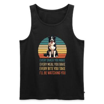 Chaque collation que vous préparez Border Collie - Débardeur bio Premium Homme - noir - Devant - Michal (187cm)