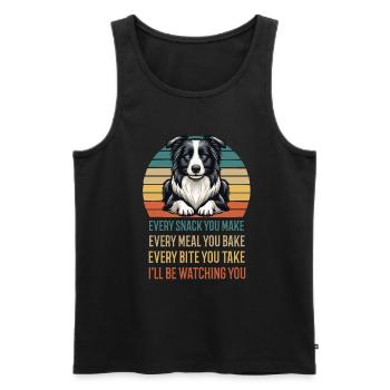 Chaque collation que vous préparez Border Collie - Débardeur bio Premium Homme - noir - Devant - Michal (187cm)