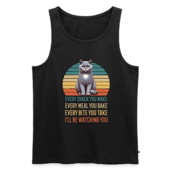 Chaque collation que vous préparez British Shorthair Cat Cats - Débardeur bio Premium Homme - noir - Devant - AI Model Male 178 light (178cm)