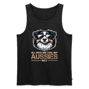 All Dogs are Cool Australian Shepherd Aussie - Men's Premium Organic Tank Top - black - Front - Michal (187cm)