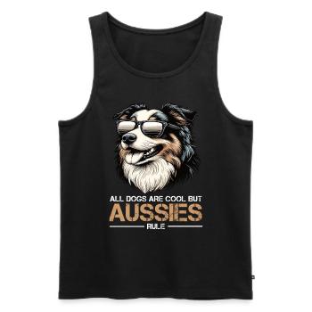 All Dogs are Cool Australian Shepherd Aussie - Men's Premium Organic Tank Top - black - Front - Michal (187cm)
