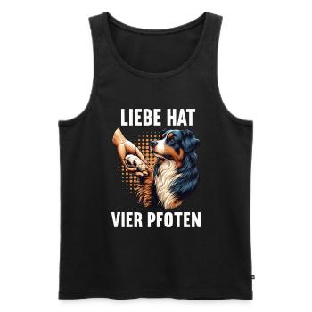 Liebe hat Vier Pfoten Australian Shepherd Aussie - Männer Premium Bio Tank Top - Schwarz - Vorne - Michal (187cm)
