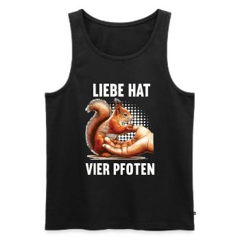 Liebe hat Vier Pfoten Eichhörnchen Eichhorn Nager - Männer Premium Bio Tank Top - Schwarz - Vorne - Michal (187cm)