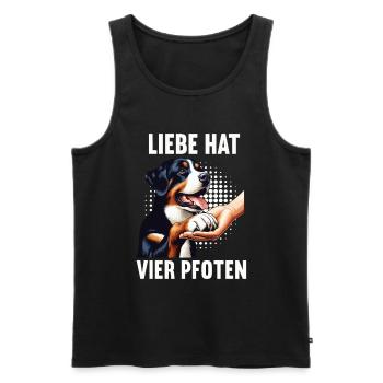 Liebe hat Vier Pfoten Appenzeller Sennenhund Senne - Männer Premium Bio Tank Top - Schwarz - Vorne - AI Model Male 178 light (178cm)