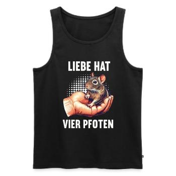 Liebe hat Vier Pfoten Degu Degubesitzer Deguhalter - Männer Premium Bio Tank Top - Schwarz - Vorne - AI Model Male 178 light (178cm)