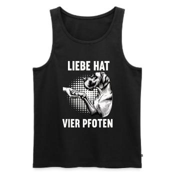 Liebe hat Vier Pfoten Deutsche Dogge Doggenhalter - Männer Premium Bio Tank Top - Schwarz - Vorne - Michal (187cm)