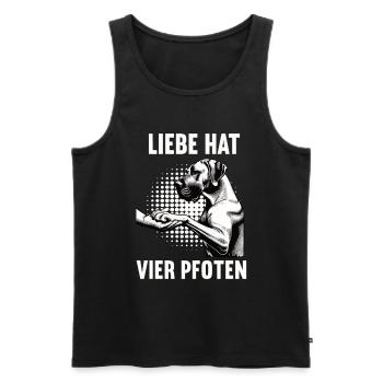 Liebe hat Vier Pfoten Deutsche Dogge Doggen - Männer Premium Bio Tank Top - Schwarz - Vorne - Michal (187cm)