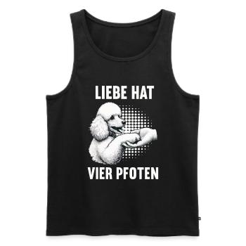 Liebe hat Vier Pfoten Pudel Pudelbesitzer Pudeln - Männer Premium Bio Tank Top - Schwarz - Vorne - Michal (187cm)