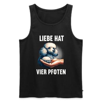 Liebe hat Vier Pfoten Pudel Pudelbesitzer Pudeln - Männer Premium Bio Tank Top - Schwarz - Vorne - Michal (187cm)