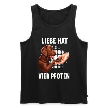 Liebe hat Vier Pfoten Labrador Labradorbesitzer - Männer Premium Bio Tank Top - Schwarz - Vorne - AI Model Male 178 light (178cm)