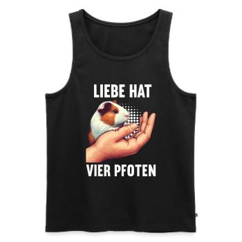 Liebe hat Vier Pfoten Meerschweinchen Meerschwein - Männer Premium Bio Tank Top - Schwarz - Vorne - Michal (187cm)