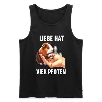 Liebe hat Vier Pfoten Meerschweinchen Meerschwein - Männer Premium Bio Tank Top - Schwarz - Vorne - Michal (187cm)