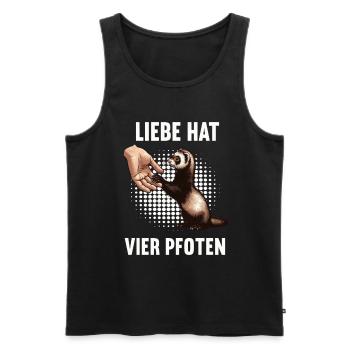 Liebe hat Vier Pfoten Frettchen Frettchenhalter - Männer Premium Bio Tank Top - Schwarz - Vorne - AI Model Male 178 light (178cm)