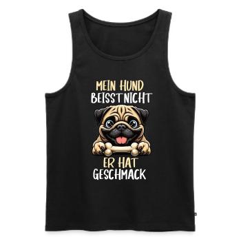 Mein Hund Beisst nicht Mops Möpse Mopsbesitzer - Männer Premium Bio Tank Top - Schwarz - Vorne - AI Model Male 178 light (178cm)