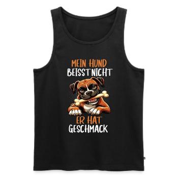 Mein Hund Beisst Nicht Boxer Boxerhalter Boxerhund - Männer Premium Bio Tank Top - Schwarz - Vorne - Michal (187cm)