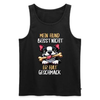 Mein Hund Beisst Nicht Boston Terrier Boston Bosti - Männer Premium Bio Tank Top - Schwarz - Vorne - Michal (187cm)