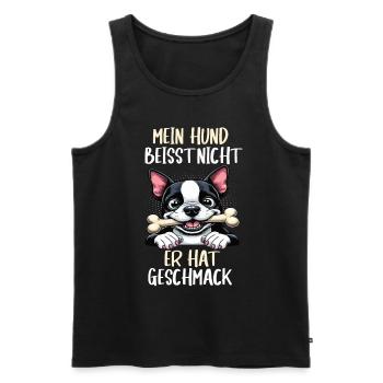 Mein Hund Beisst Nicht Boston Terrier Boston Bosti - Männer Premium Bio Tank Top - Schwarz - Vorne - Michal (187cm)