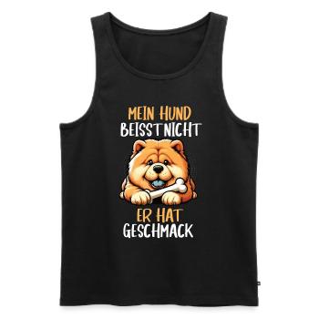 Mein Hund Beisst Nicht Chow Chow Chowbesitzer - Männer Premium Bio Tank Top - Schwarz - Vorne - Michal (187cm)