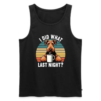J’ai fait ce que la nuit dernière Airedale Terrier Airedales - Débardeur bio Premium Homme - noir - Devant - Michal (187cm)