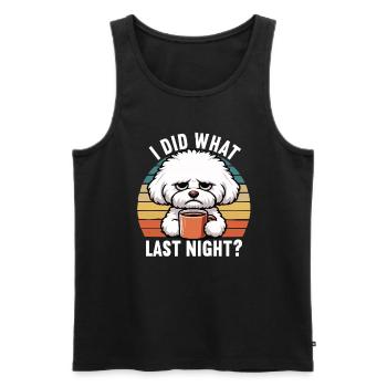 J’ai fait ce que j’ai fait hier soir Bichon frise Bichon Chien - Débardeur bio Premium Homme - noir - Devant - Michal (187cm)