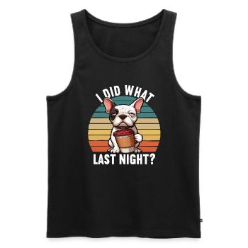 J’ai fait ce que la nuit dernière Bulldog français intimidateur - Débardeur bio Premium Homme - noir - Devant - AI Model Male 178 light (178cm)
