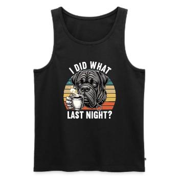 I Did What Last Night Cane Corso Cane Corsos Dogs - Men's Premium Organic Tank Top - black - Front - AI Model Male 178 light (178cm)