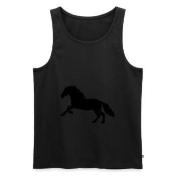 Icône Cheval Cheval - Débardeur bio Premium Homme - noir - Devant - Michal (187cm)