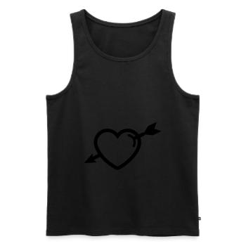 Herz symbol pfeil - Männer Premium Bio Tank Top - Schwarz - Vorne - Michal (187cm)