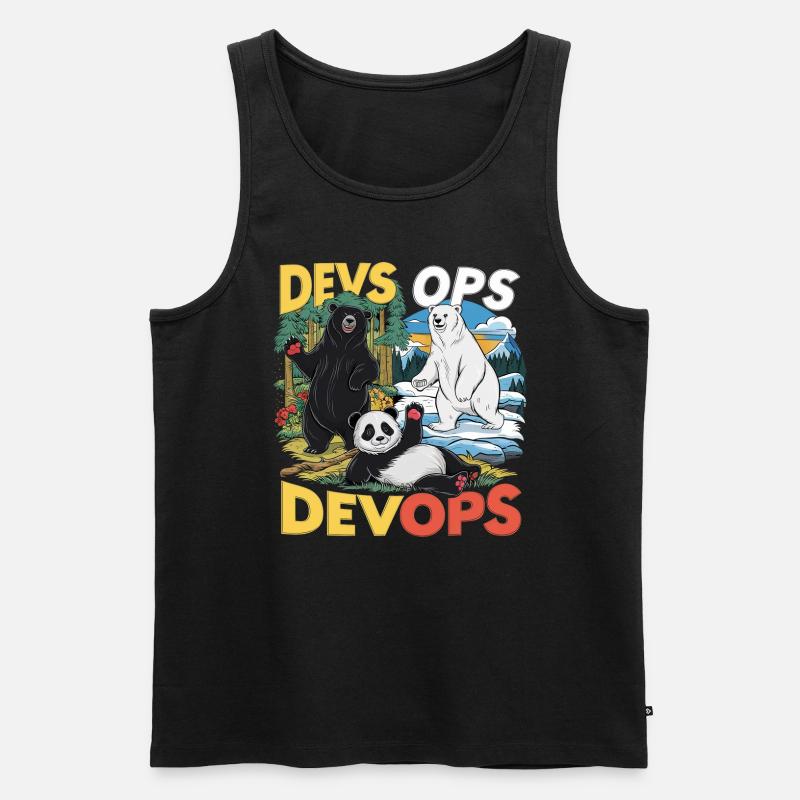 Devops - Männer Premium Bio Tank Top - Schwarz