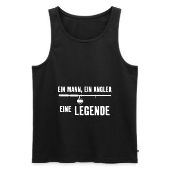 Ein Mann, ein Angler, eine Legende - Männer Premium Bio Tank Top - Schwarz - Vorne - Michal (187cm)