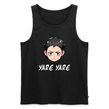 Annoyed Anime Emoji Yare Yare - Chemise Anime - Débardeur bio Premium Homme - noir - Devant - AI Model Male 178 light (178cm)
