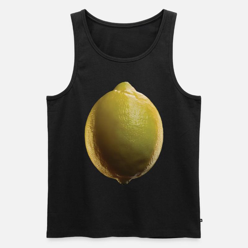 Zitronenfrucht Geschenk - Männer Premium Bio Tank Top - Schwarz