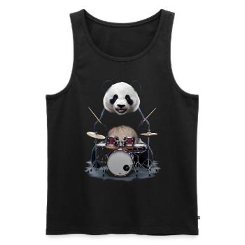 Panda Schlagzeug - Männer Premium Bio Tank Top - Schwarz - Vorne - Michal (187cm)