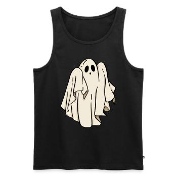 Halloween fantôme - Débardeur bio Premium Homme - noir - Devant - Michal (187cm)