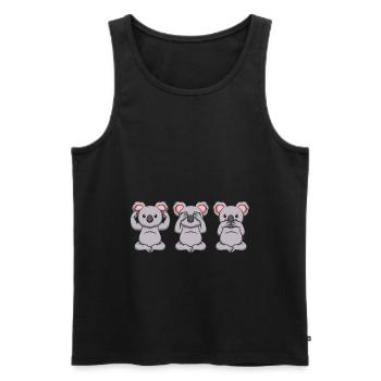 Nicht sehen Nicht hören Nicht sprechen - Männer Premium Bio Tank Top - Schwarz - Vorne - AI Model Male 178 light (178cm)