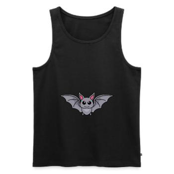 Fledermaus Comic Tier - Männer Premium Bio Tank Top - Schwarz - Vorne - Michal (187cm)