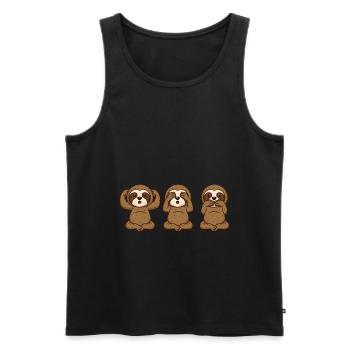 Nicht sehen Nicht hören Nicht sprechen - Männer Premium Bio Tank Top - Schwarz - Vorne - AI Model Male 178 light (178cm)