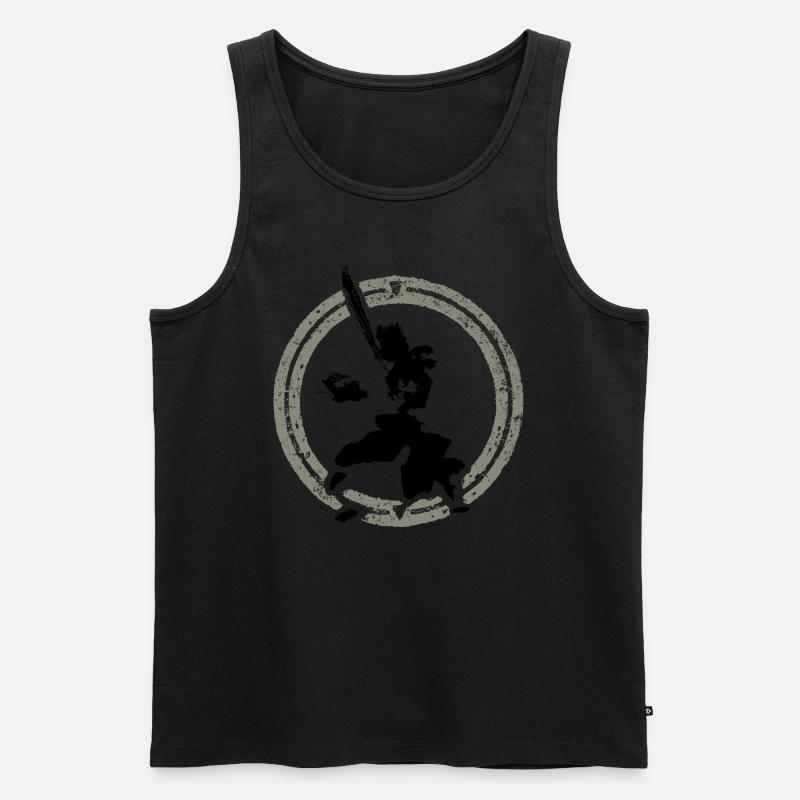 Samurai - Männer Premium Bio Tank Top - Schwarz