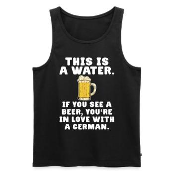 Beer Love in Love German German Beer Drinker - Men's Premium Organic Tank Top - black - Front - Michal (187cm)