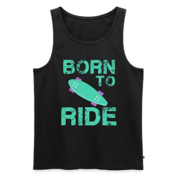 né pour rouler born to ride skateboard skate - Débardeur bio Premium Homme - noir - Devant - Michal (187cm)