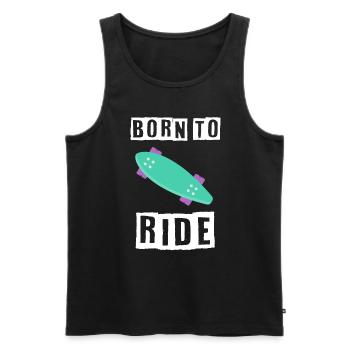 né pour rouler born to ride skateboard skate - Débardeur bio Premium Homme - noir - Devant - Michal (187cm)